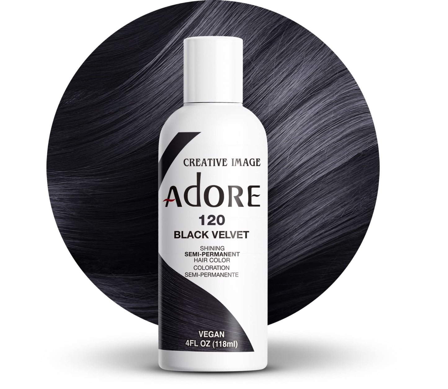 ADORE COLORATION CAPILLAIRE SEMI-PERMANENTE BLACK VELVET 120 4OZ