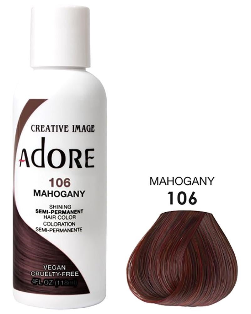 COLORATION CAPILLAIRE SEMI-PERMANENTE ADORE - 106 ACAJOU 4OZ