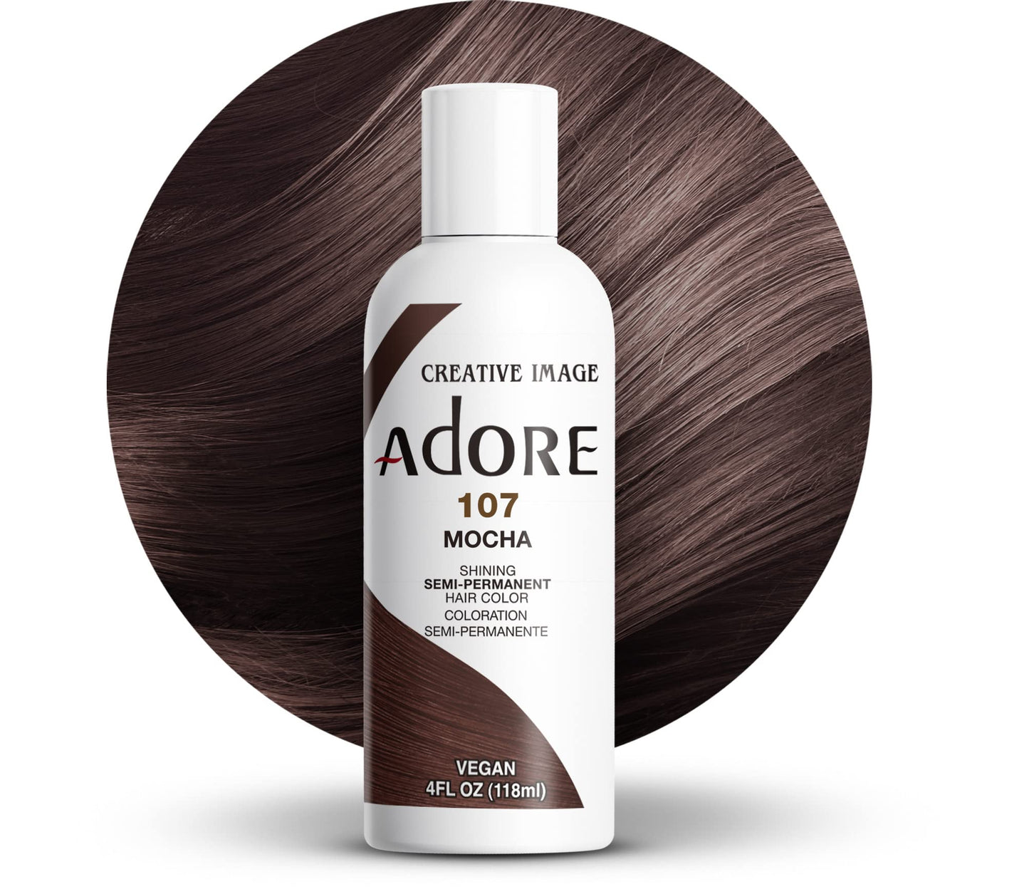 ADORE SEMI-PERMANENT HAIR COLOR - 107 MOCHA 4OZ
