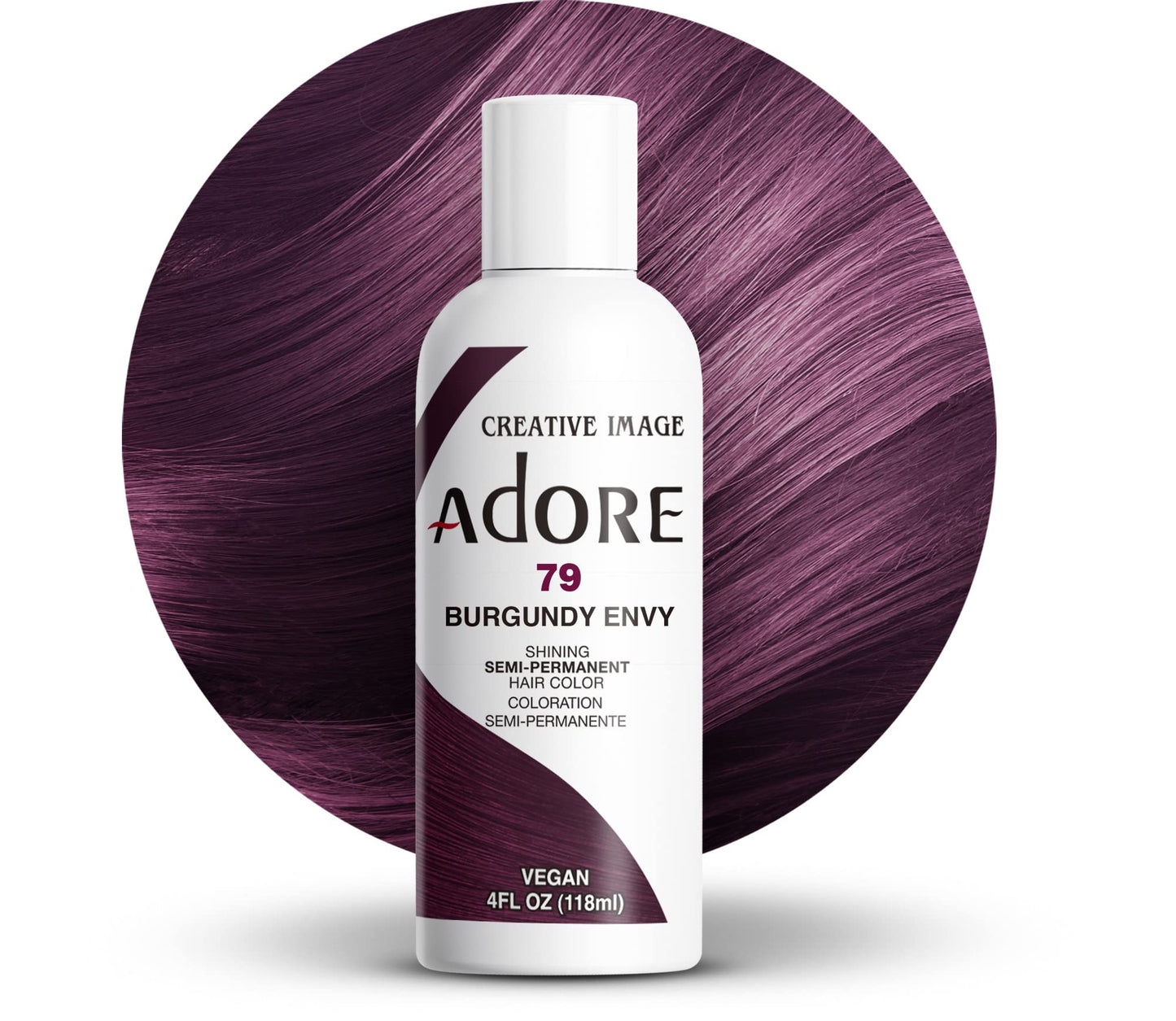COLORATION CAPILLAIRE SEMI-PERMANENTE ADORE - 79 BOURGOGNE ENVY 4OZ
