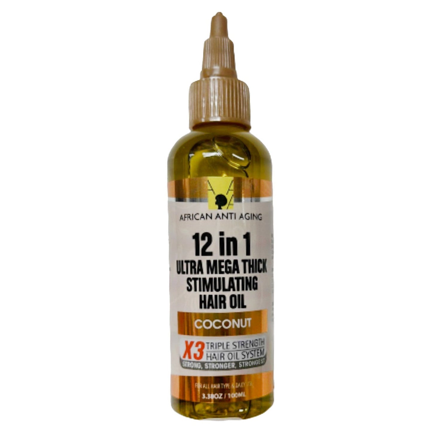 HUILE CAPILLAIRE STIMULANTE ULTRA MÉGA ÉPAISSE 12-EN-1 ANTI-ÂGE AFRICAINE - COCO 100 ml