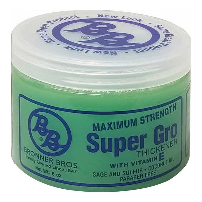 BRONNER BROS SUPER GRO ÉPAISSISSANT FORCE MAXIMALE AVEC VITAMINE E 6OZ