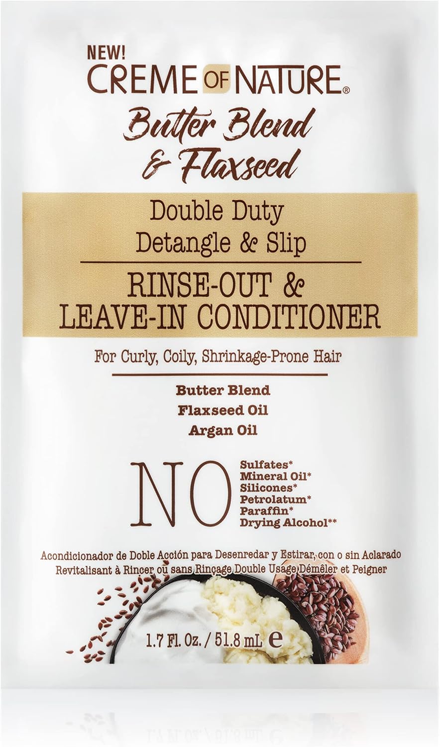 CREME OF NATURE BEURRE & LIN SANS RINÇAGE 1,75OZ