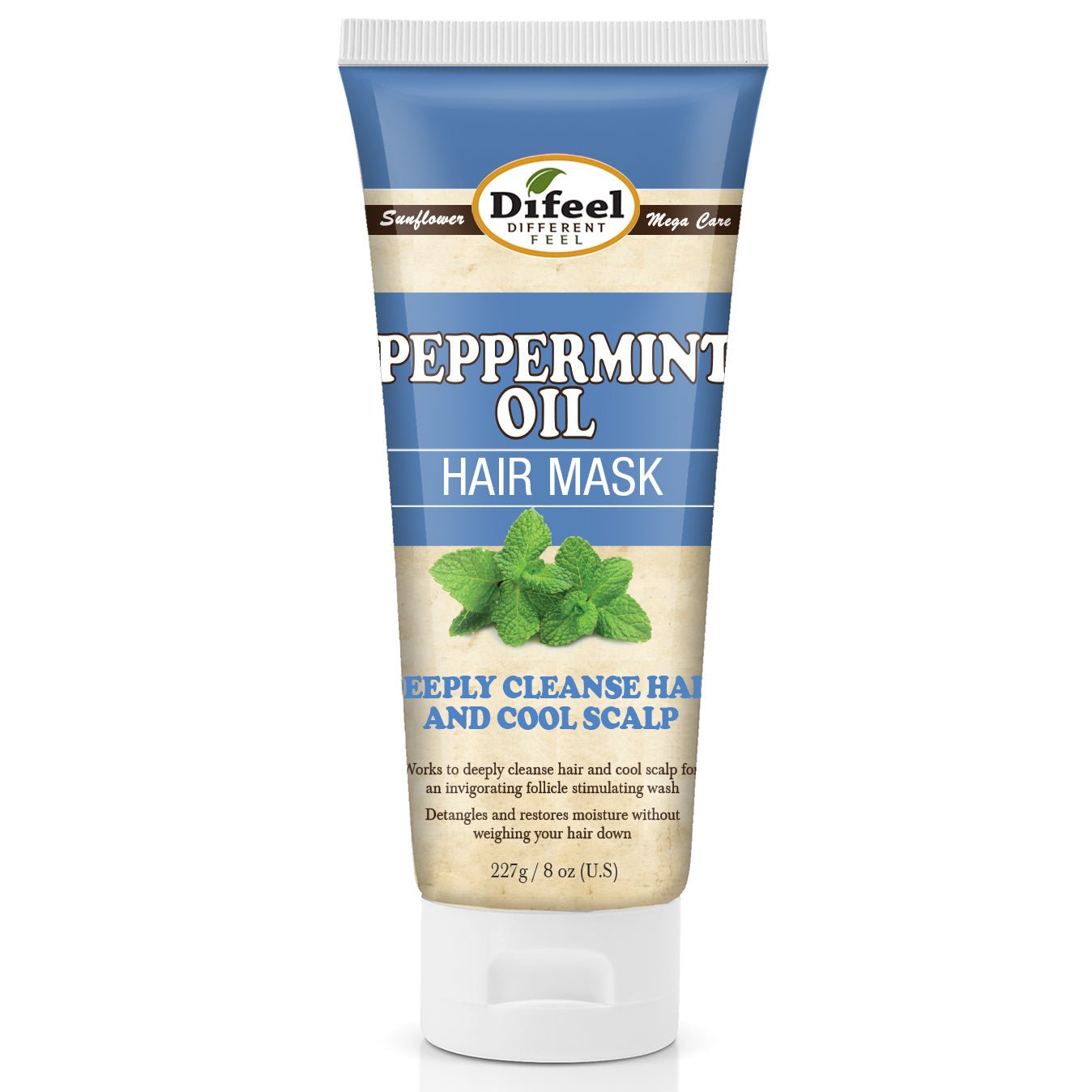 Masque capillaire DIFEEL à l'huile de menthe poivrée, 8 oz.