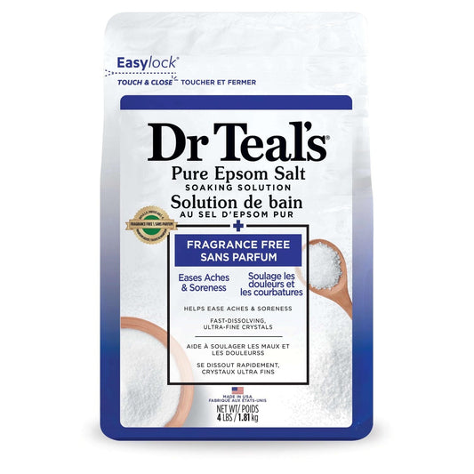 DR TEAL'S PURE EPSOM SALT SOAKING SOLUTION FRAGRANCE FREE 4LBS
