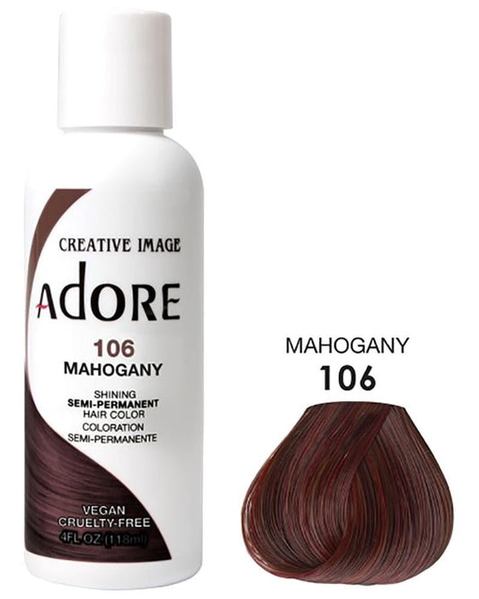 ADORE SEMI-PERMANENT HAIR COLOR - 106 MAHOGANY 4OZ