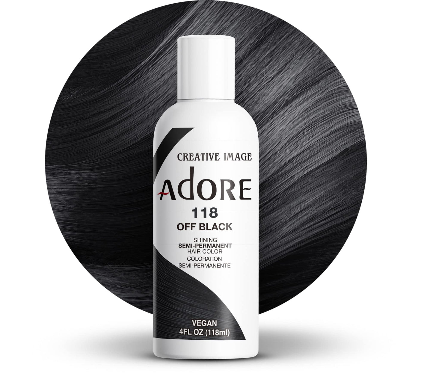 COLORATION SEMI-PERMANENTE ADORE - 118 NOIR PROFOND 118ML