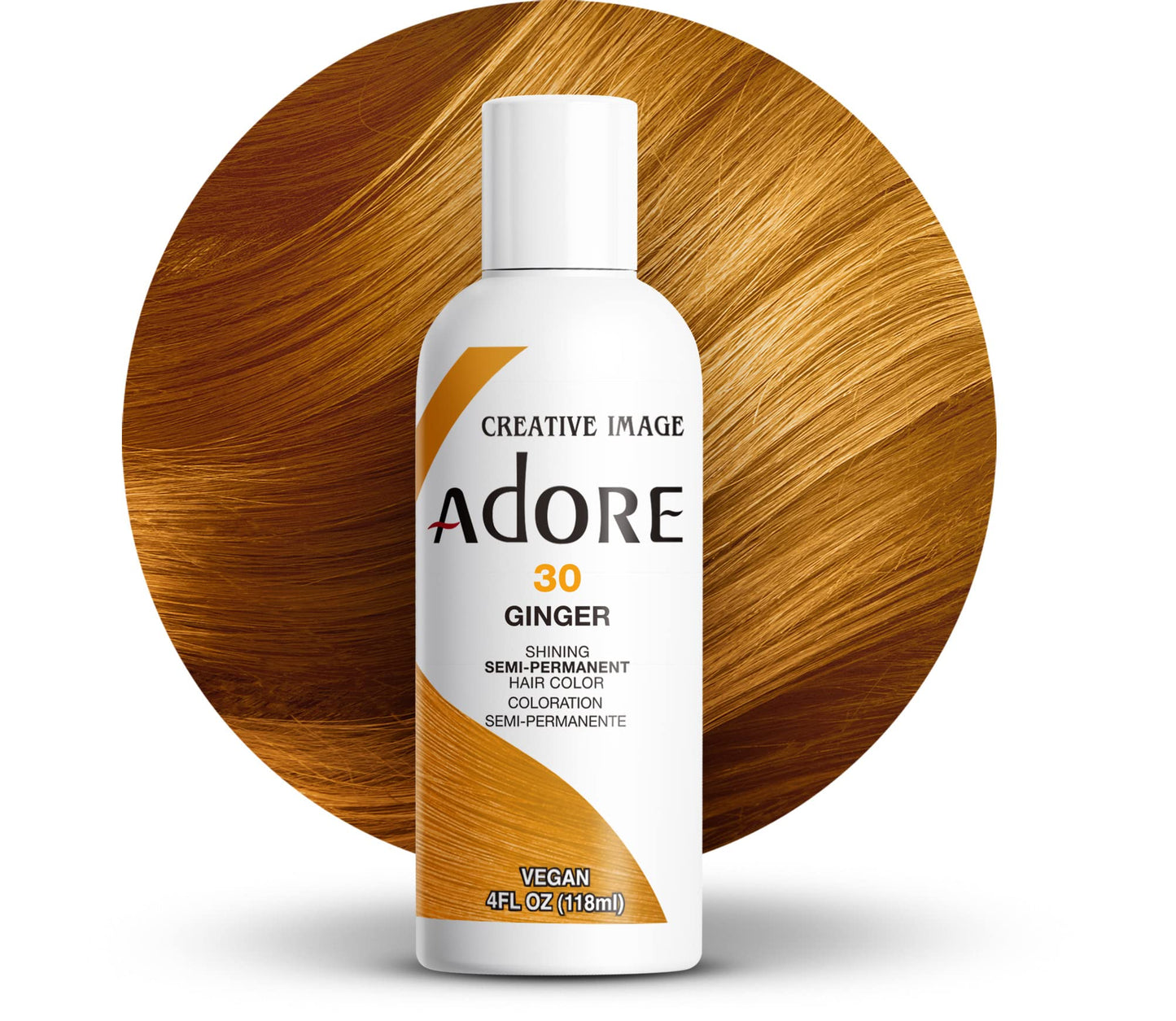 COLORATION CAPILLAIRE SEMI-PERMANENTE ADORE - 30 GINGER 4OZ