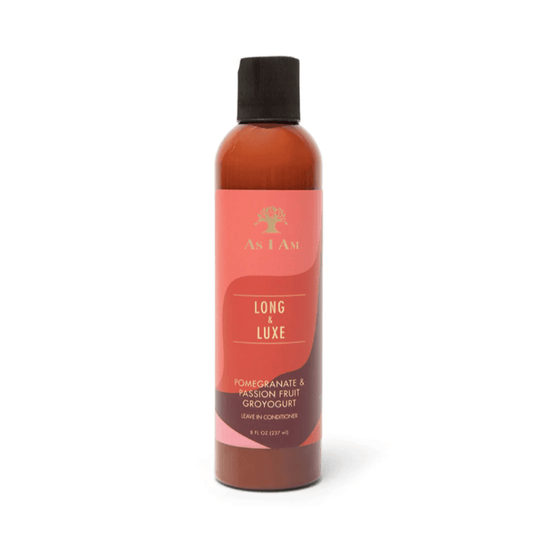 AS I AM LONG AND LUXE POMEGRANATE & PASSION FRUIT GROYOGURT LEAVE-IN CONDITIONER 8oz