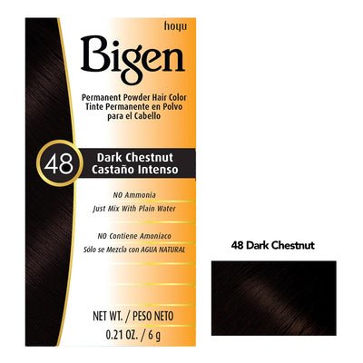 BIGEN POUDRE COLORANTE PERMANENTE POUR CHEVEUX 48 - CHÂTAIN FONCÉ