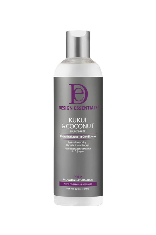 DESIGN ESSENTIALS KUKUI & COCONUT SULFATE FREE HYDRATING LEAVE IN CONDITIONER 12OZ