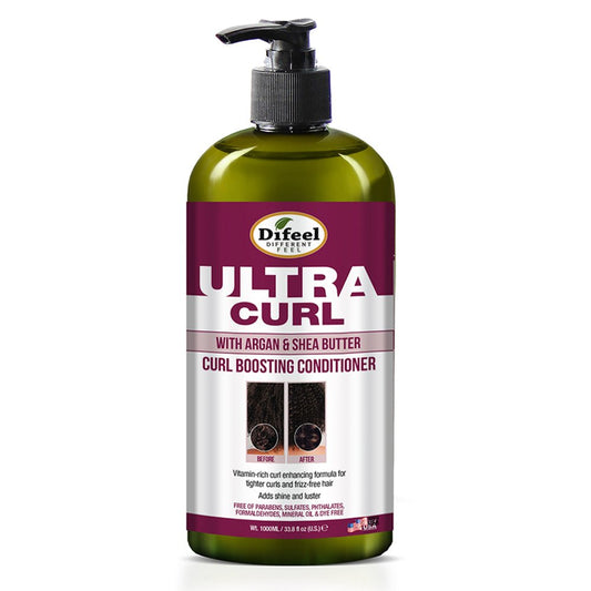 DIFEEL Ultra Curl avec Huile d'Argan et Beurre de Karité - Après-shampooing Activateur de Boucles 33,8 oz