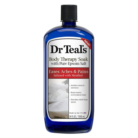 DR TEAL'S Body Therapy Pure Epsom Salt Eases Aches & Pains Infused with Menthol 34 oz