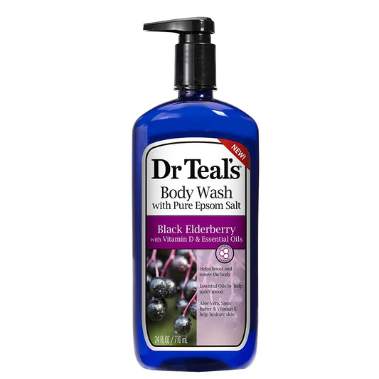 DR TEAL'S BODY WASH BLACK ELDERBERRY 24OZ