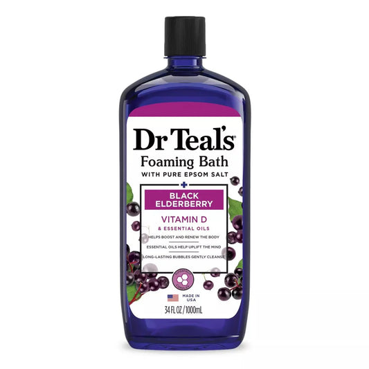 Dr Teal's Boost & Renew Foaming Bubble Bath Elderberry Citrus, Patchouli and Peppermint - 34 OZ