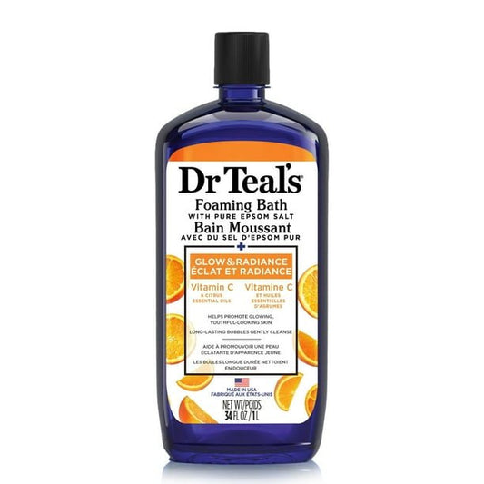 DR TEAL'S FOAMING BATH GLOW & RADIANCE 34OZ