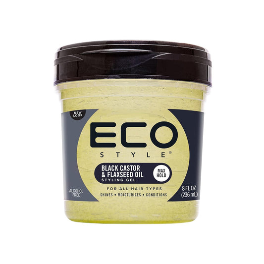Eco Style Black Castor and Flaxseed Oil Styling Gel S 8OZ
