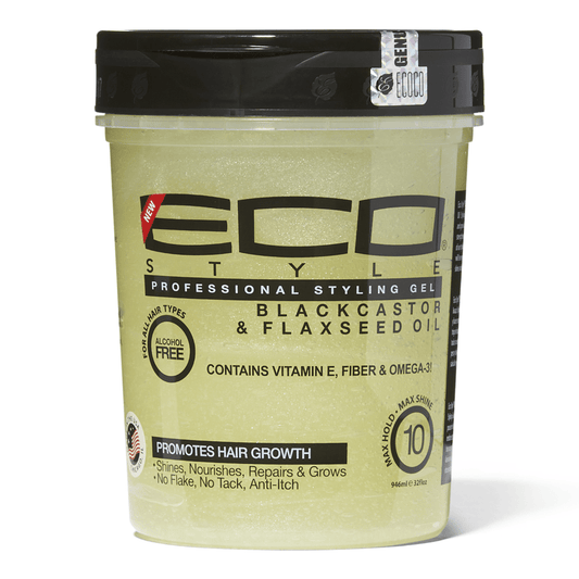 ECO STYLE GEL BLACK CASTOR & FLAXSEED OIL 3OZ