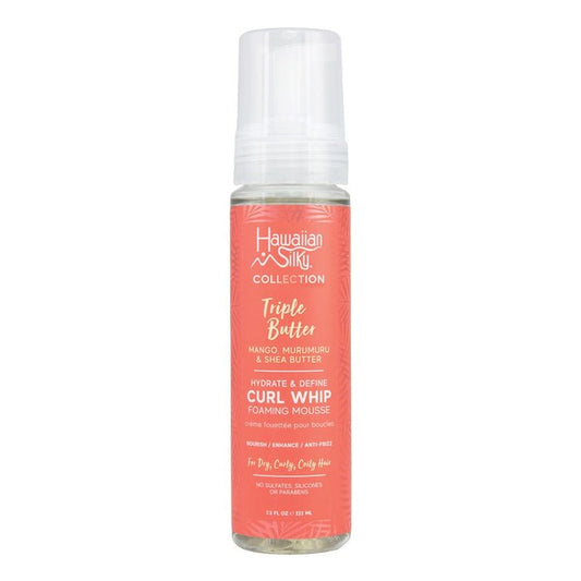 HAWAIIAN SILKY Triple Butter Hydrate & Define Curl Whip Foaming Mousse 7.5OZ