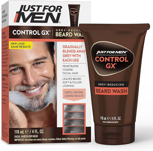 JUST FOR MEN CONTROLGX GREY REDUCING BEARD WASH 4OZ