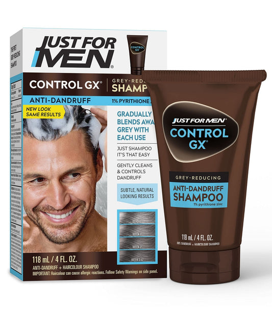 JUST FOR MEN CONTROLGX GREY REDUCING ANTI-DANDRUFF SHAMPOO 4 OZ