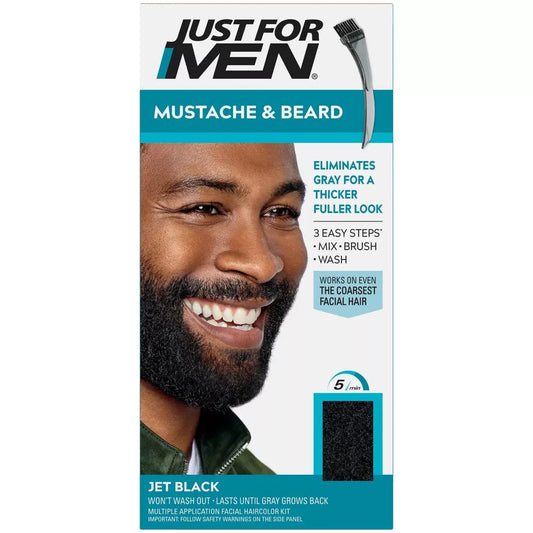 JUST FOR MEN MUSTACHE & BEARD COLOR JET BLACK M-60