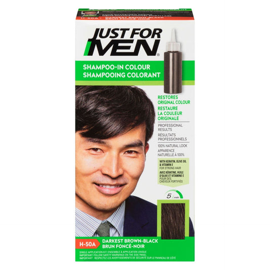 JUST FOR MEN SHAMPOO-IN COLOR DARKEST BROWN-BLACK H-50A