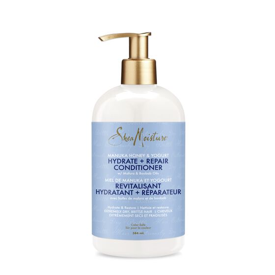 APRÈS-SHAMPOOING HYDRATANT ET RÉPARATEUR AU MIEL DE MANUKA ET AU YAOURT SHEAMOISTURE 384 ML