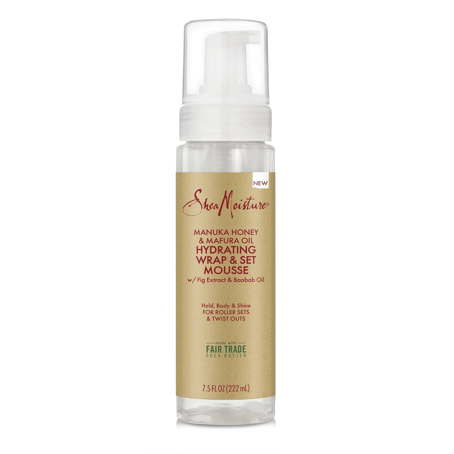 SHEAMOISTURE MOUSSE COIFFANTE FIXANTE ET ENVELOPPANTE AU MIEL DE MANUKA 222 ML